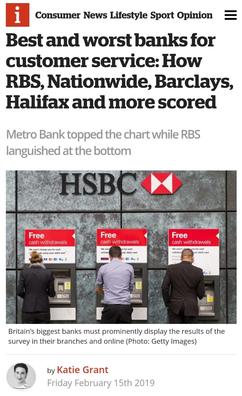 Best and worst banks for customer service How RBS, Nationwide